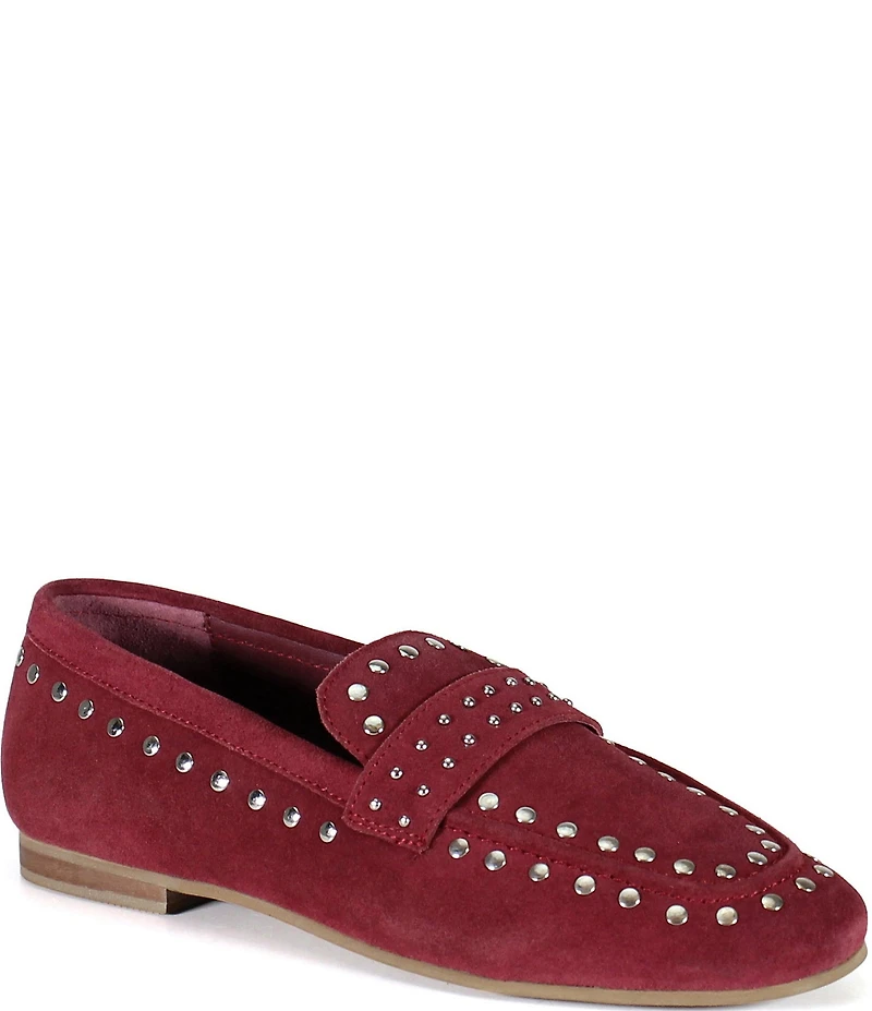 Diba True Can Yon Studded Suede Square Toe Loafers