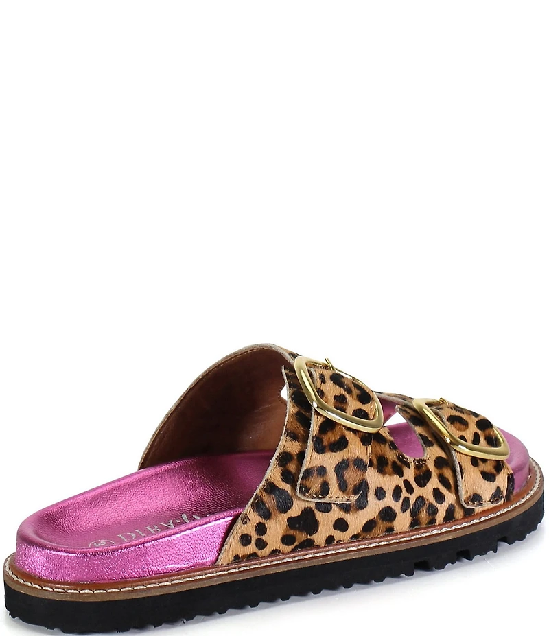 Diba True Jan Et Leopard Print Calf Hair Slide Sandals