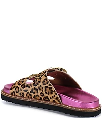 Diba True Jan Et Leopard Print Calf Hair Slide Sandals