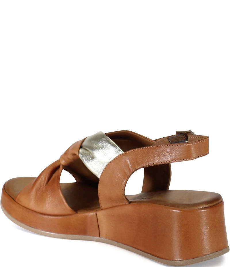 Diba True Kala Flower Leather Knotted Platform Wedge Sandals