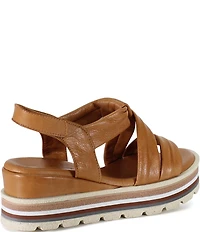 Diba True Mellen Camp Leather Twist Strap Platform Wedge Sandals