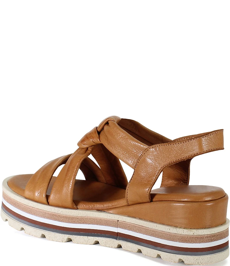 Diba True Mellen Camp Leather Twist Strap Platform Wedge Sandals