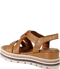 Diba True Mellen Camp Leather Twist Strap Platform Wedge Sandals