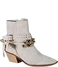 Diba True Paper Lily Studded Suede Chain Hardware Booties