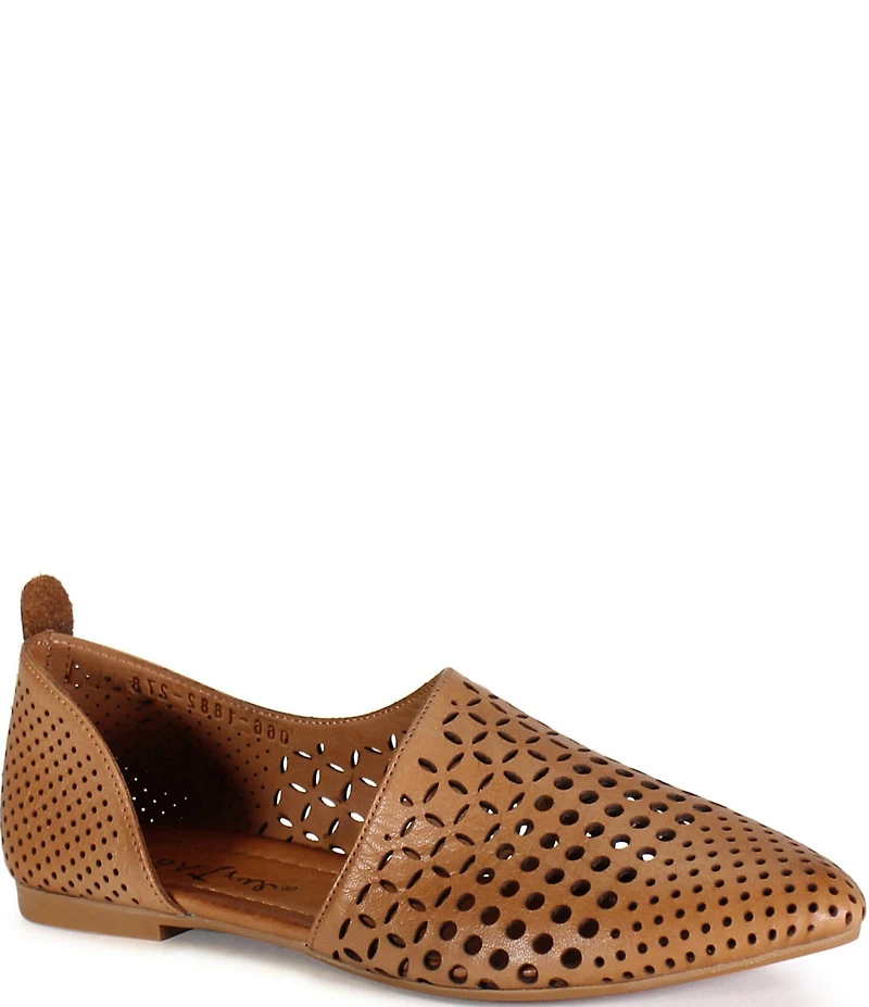 Diba True Papy Russ Laser Cut Perforated Leather d'Orsay Flats