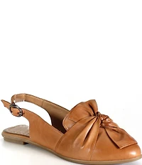 Diba True People Talk Leather Bow Slingback Flats