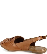 Diba True People Talk Leather Bow Slingback Flats