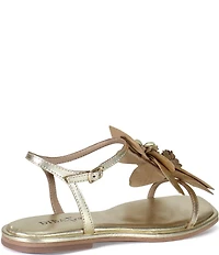 Diba True Per Shing Metallic Leather Floral Ornament Detail Sandals