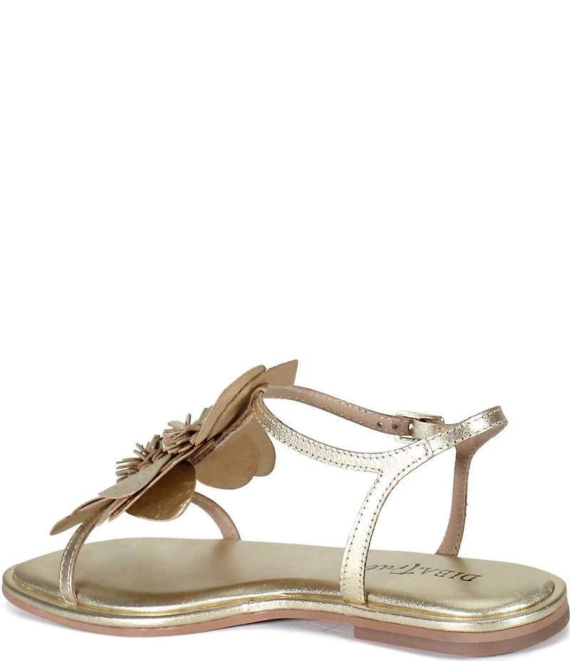 Diba True Per Shing Metallic Leather Floral Ornament Detail Sandals