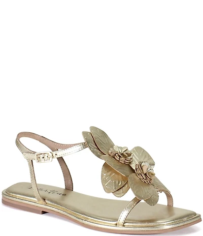 Diba True Per Shing Metallic Leather Floral Ornament Detail Sandals