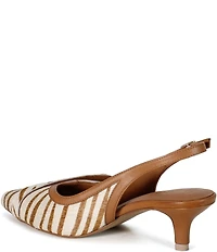 Diba True Settle Down Zebra Print Calf Hair Slingback Kitten Heel Pumps