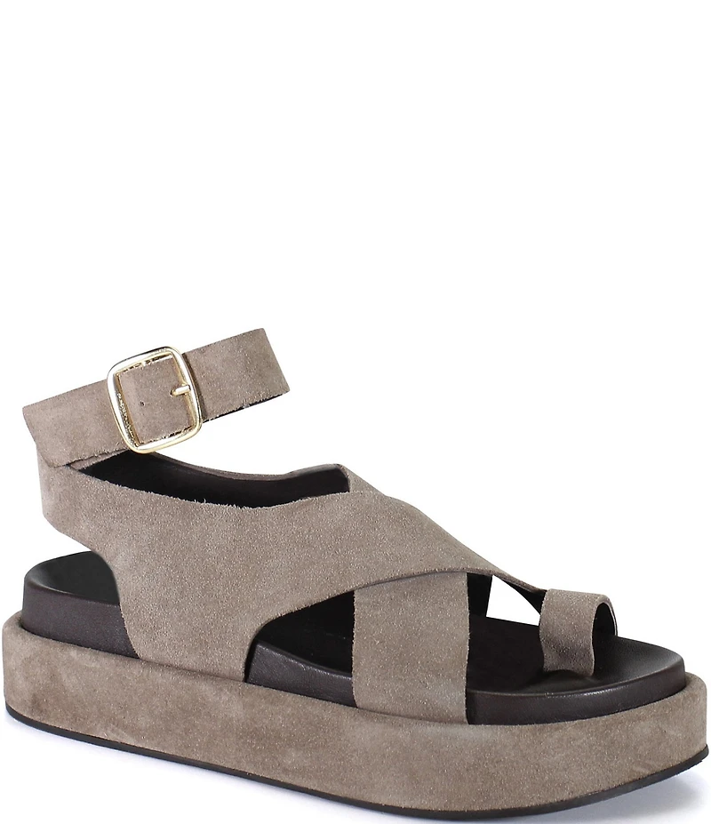 Diba True Sugar Fix Suede Toe Loop Platform Sandals