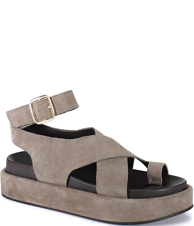 Diba True Sugar Fix Suede Toe Loop Platform Sandals