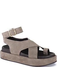 Diba True Sugar Fix Suede Toe Loop Platform Sandals