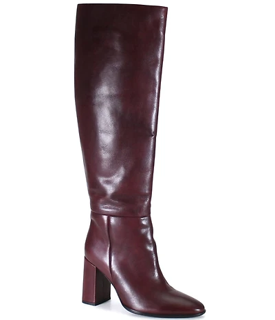 Diba True Text Back Leather Knee High Boots