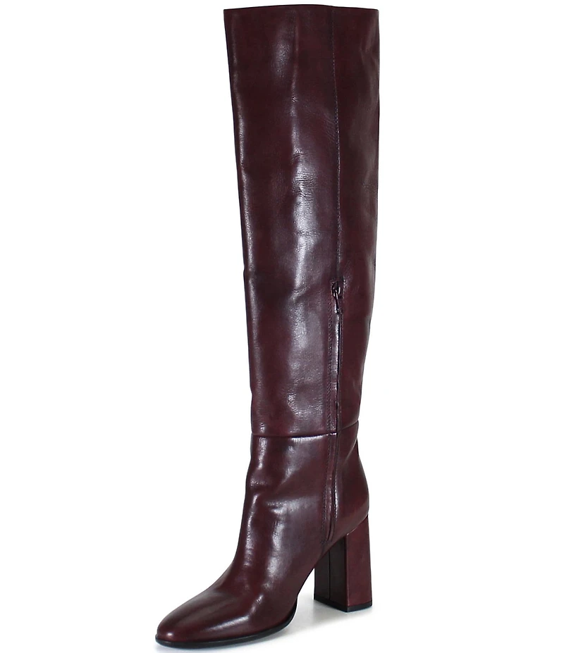 Diba True Text Back Leather Knee High Boots