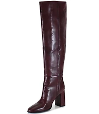 Diba True Text Back Leather Knee High Boots