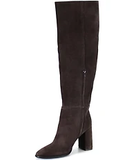 Diba True Text Back Suede Knee High Boots