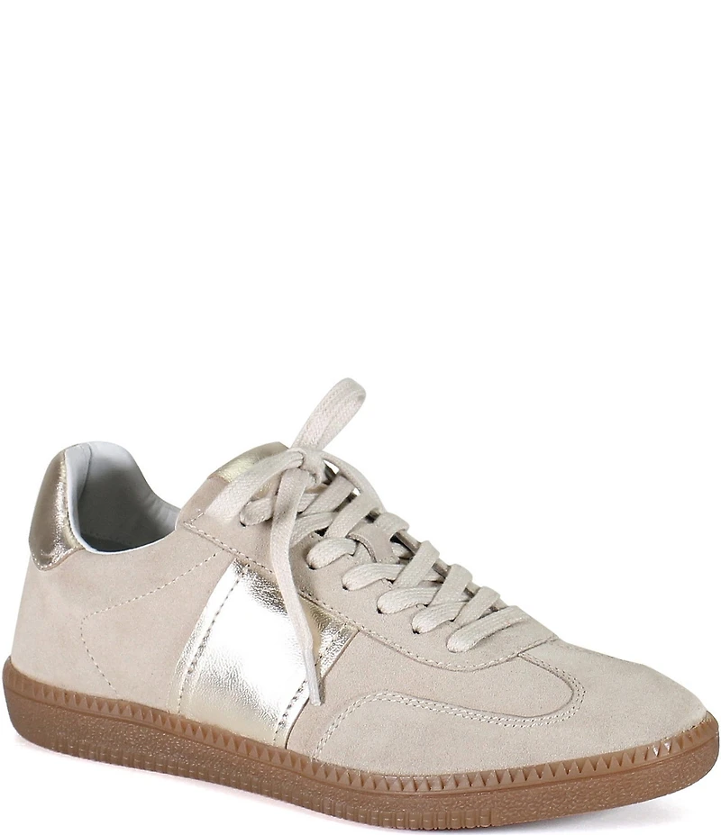 Diba True This Tle Suede Metallic Trim Gum Sole Sneakers