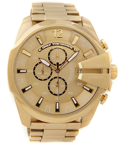 Diesel Men's Mega Chief Gold IP Stainless Steel Chronograph Watch