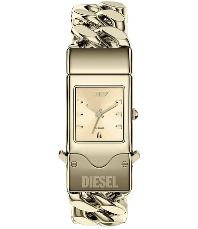 Diesel Men's Closer Three Hand Gold Tone Stainless Steel Bracelet Watch