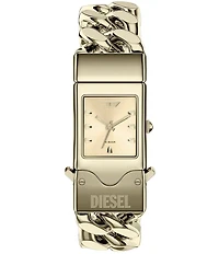Diesel Men's Closer Three Hand Gold Tone Stainless Steel Bracelet Watch