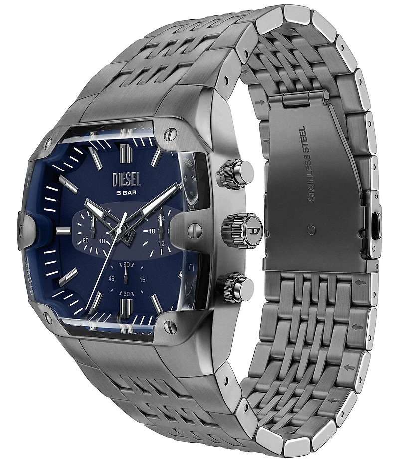 Diesel Men's Cushion Quartz Chronograph Stainless Steel Bracelet Watch