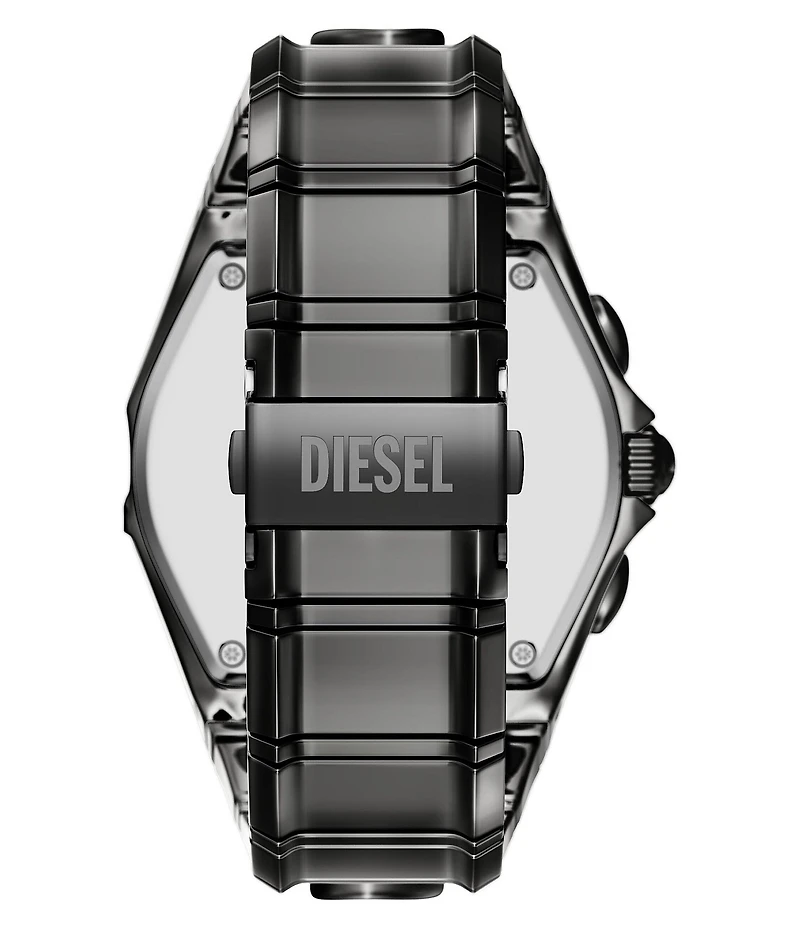 Diesel Men's D-Curve Quartz Chronograph Gunmetal Tone Stainless Steel Bracelet Watch