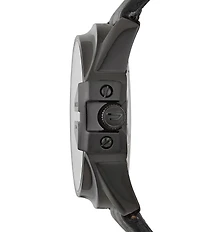 Diesel Men's Master Chief Three-Hand Date Black Leather Watch