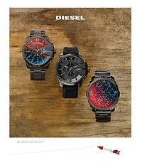 Diesel Men's Mega Chief Chronograph Black Stainless Steel Bracelet Watch