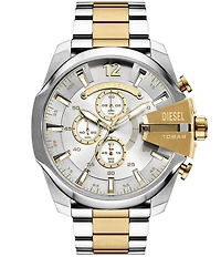 Diesel Men's Mega Chief Quartz Chronograph Two Tone Stainless Steel Bracelet Watch