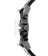 Diesel Men's Mega Chief Slim Chronograph Black Leather Strap Watch