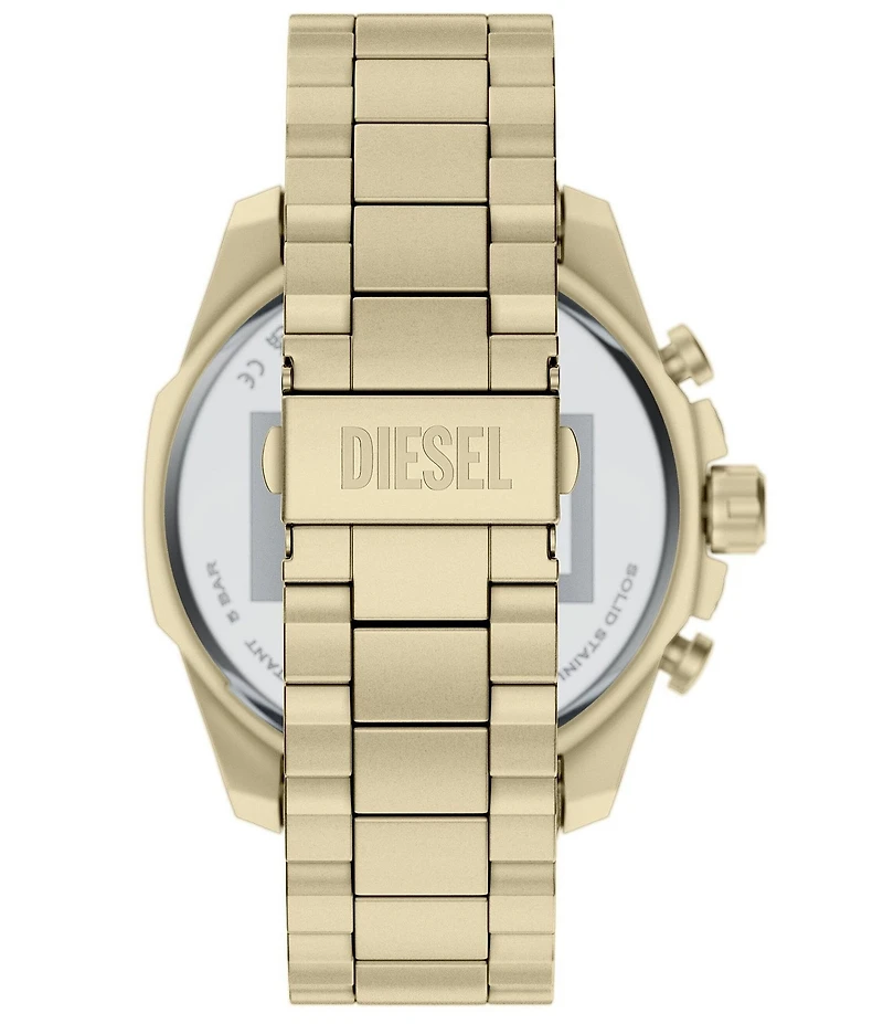 Diesel Men's Mega Chief Slim Chronograph Gold Tone Stainless Steel Bracelet Watch