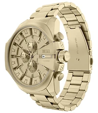 Diesel Men's Mega Chief Slim Chronograph Gold Tone Stainless Steel Bracelet Watch