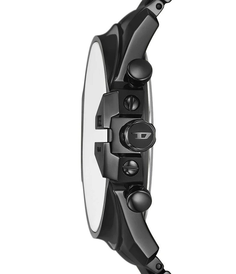 Diesel Men's Mega Chief Slim Quartz Chronograph Black Tone Stainless Steel Bracelet Watch
