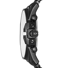 Diesel Men's Mega Chief Slim Quartz Chronograph Black Tone Stainless Steel Bracelet Watch