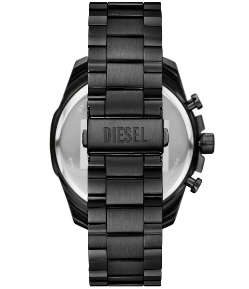 Diesel Men's Mega Chief Slim Quartz Chronograph Black Tone Stainless Steel Bracelet Watch