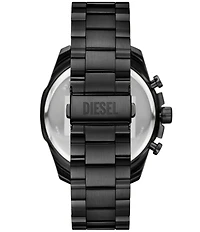 Diesel Men's Mega Chief Slim Quartz Chronograph Black Tone Stainless Steel Bracelet Watch