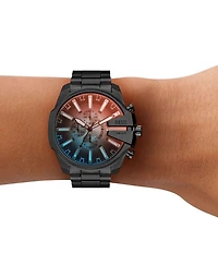 Diesel Men's Mega Chief Slim Quartz Chronograph Black Tone Stainless Steel Bracelet Watch
