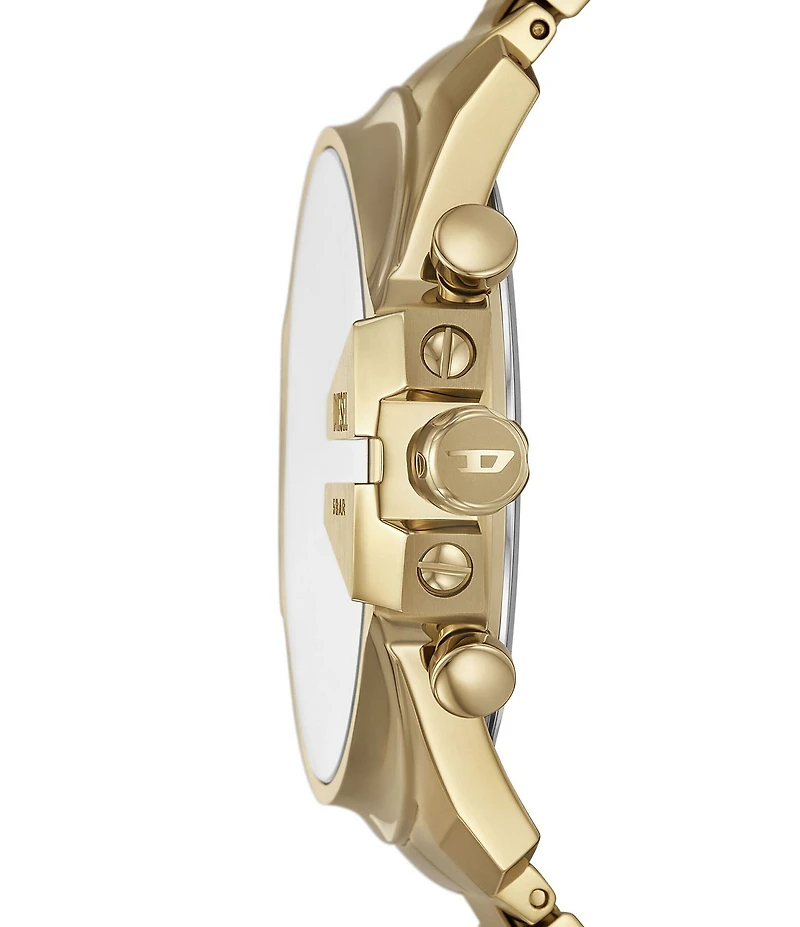 Diesel Men's Mega Chief Slim Quartz Chronograph Gold Tone Stainless Steel Bracelet Watch
