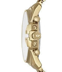 Diesel Men's Mega Chief Slim Quartz Chronograph Gold Tone Stainless Steel Bracelet Watch