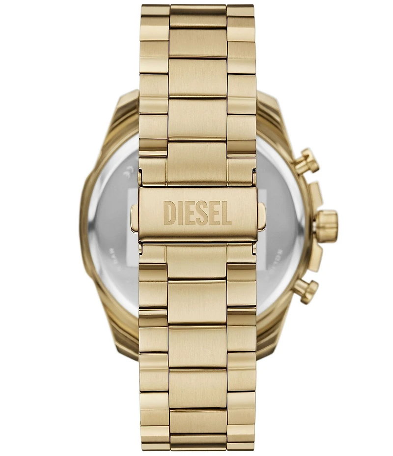 Diesel Men's Mega Chief Slim Quartz Chronograph Gold Tone Stainless Steel Bracelet Watch