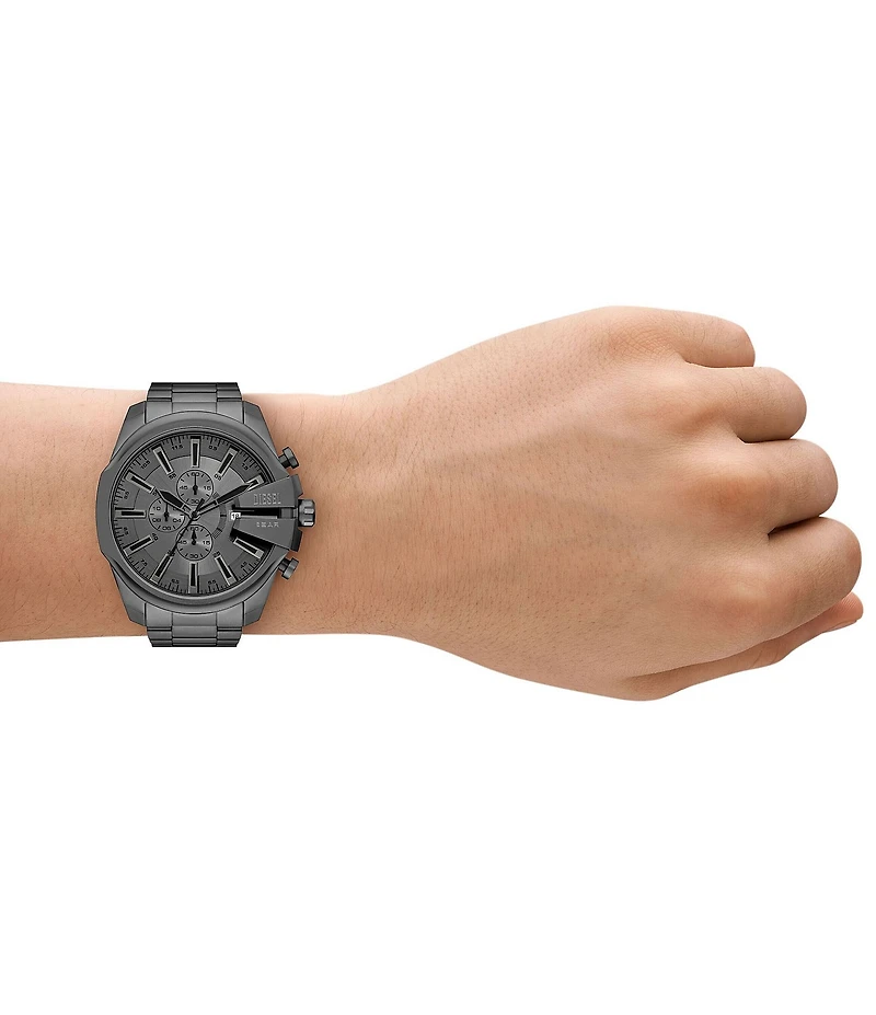 Diesel Men's Mega Chief Slim Quartz Chronograph Tone Stainless Steel Bracelet Watch