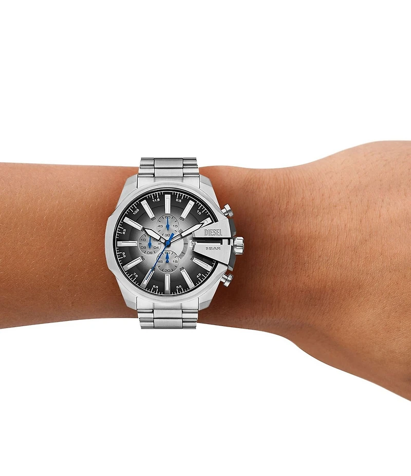 Diesel Men's Mega Chief Slim Quartz Chronograph Stainless Steel Bracelet Watch