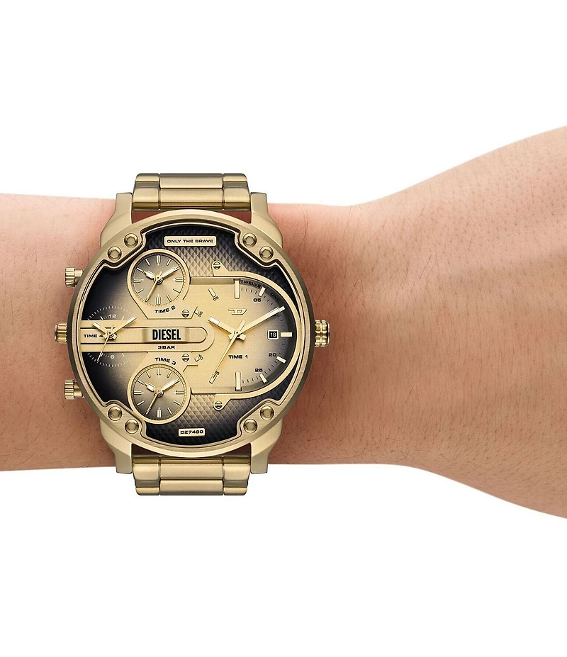 Diesel Men's Mr. Daddy Slim Chronograph Gold-Tone Stainless Steel Bracelet Watch