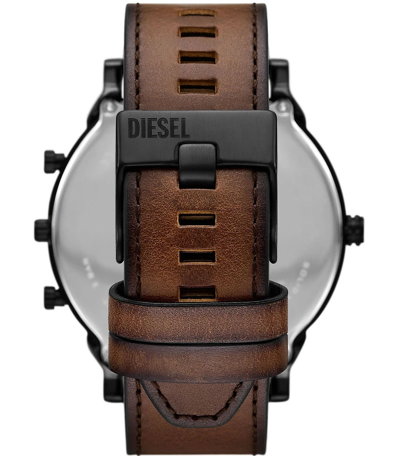 Diesel Men's Mr. Daddy Slim Multifunction Brown Leather Strap Watch