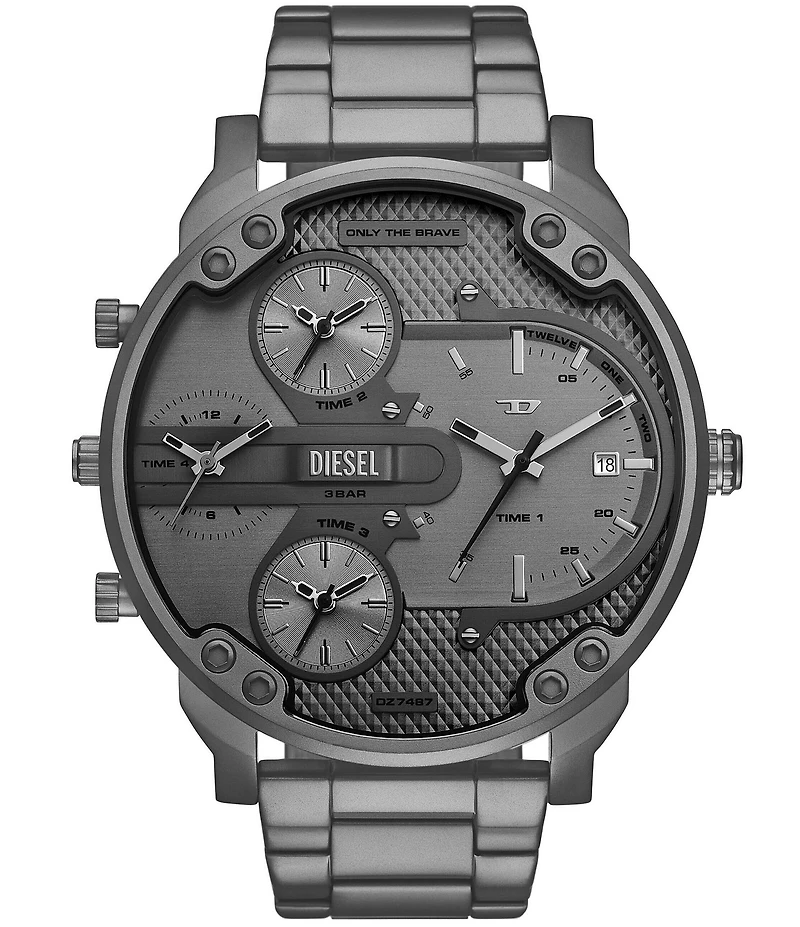 Diesel Men's Mr. Daddy Slim Multifunction Gray Tone Stainless Steel Bracelet Watch