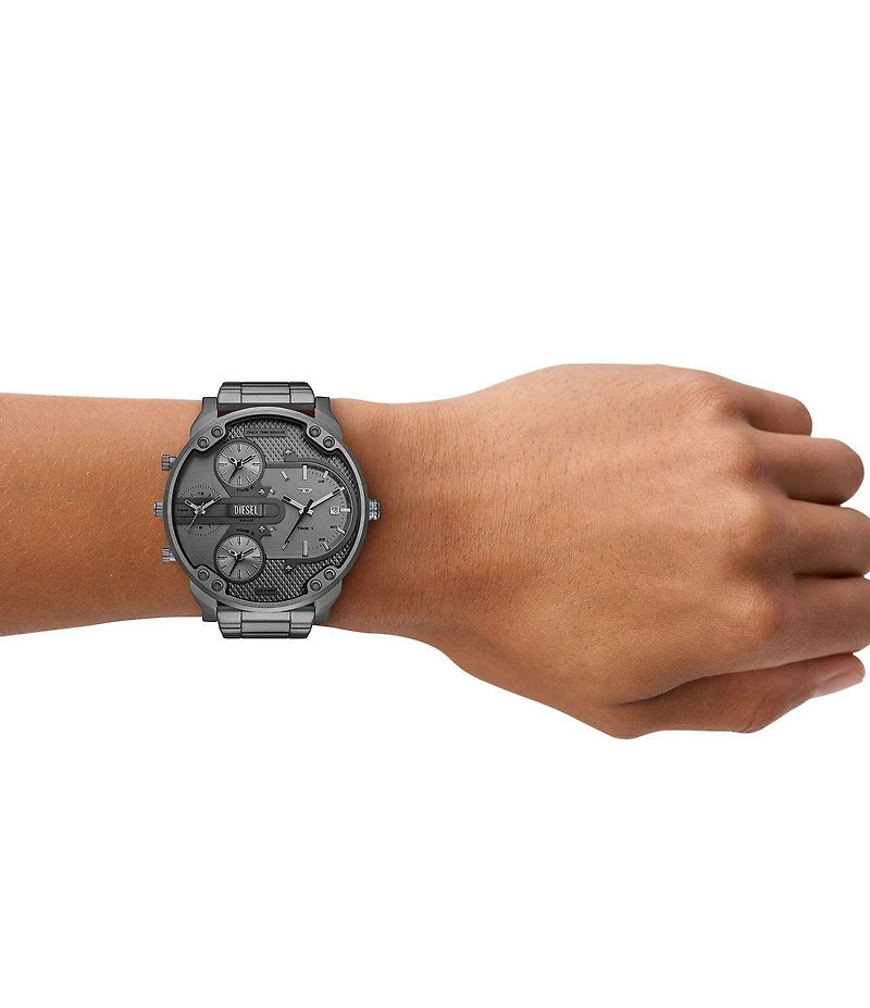 Diesel Men's Mr. Daddy Slim Multifunction Gray Tone Stainless Steel Bracelet Watch