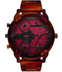 Diesel Men's Mr. Daddy Slim Quartz Three Hand Red Stainless Steel Bracelet Watch