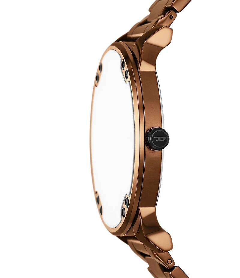 Diesel Men's Mr. Daddy Slim Three-Hand Date Brown Tone Stainless Steel Bracelet Watch